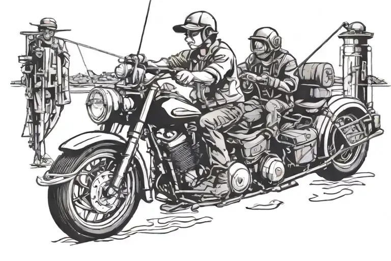 Fishing Vasco Cap Motorcycle Ride Travel In One Image