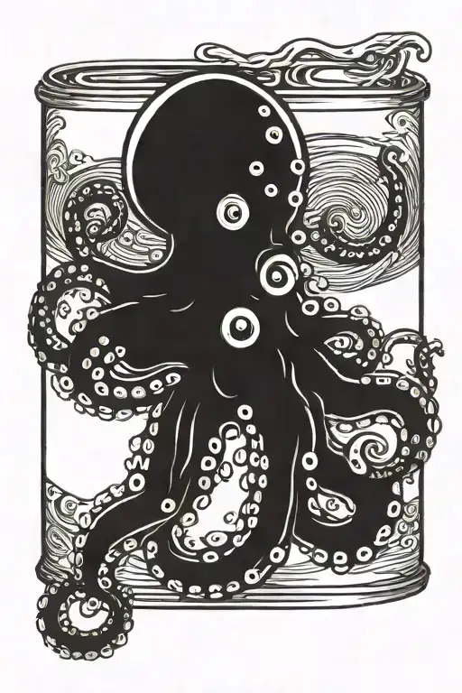 Octopus With A Can Of Paint Cute