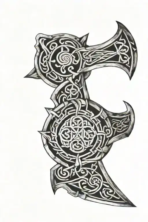 Incorporate Viking Axes And Celtic Spirals In A Forearm