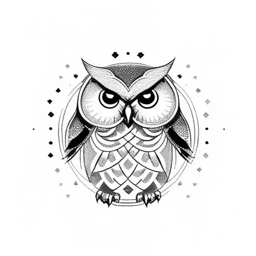 Owl With Justice Simbol