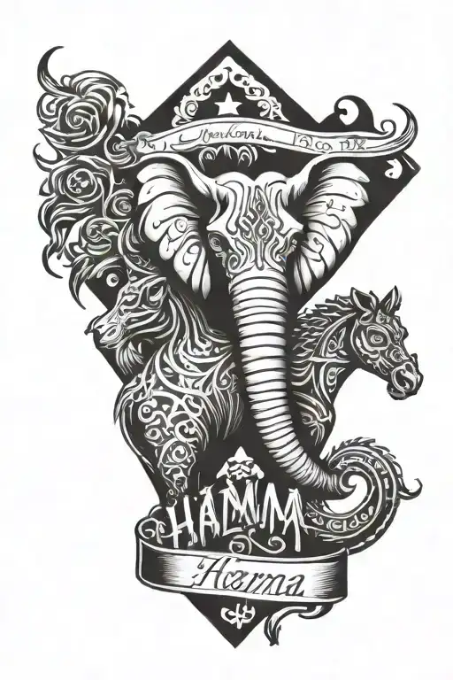 Hamza With Kids Names Inside Representing The Client's Love