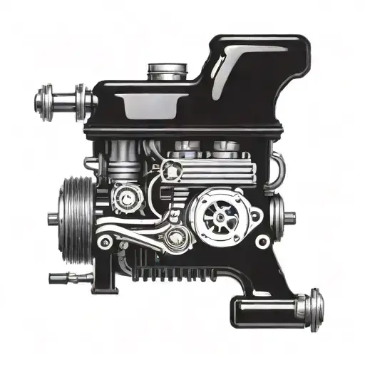 A Vintage Car Engine With Snake Coils And Bones As Pistons