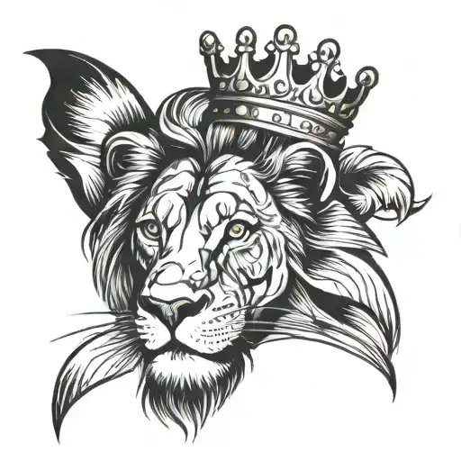 A Majestic Lion With A Crown On Its Head