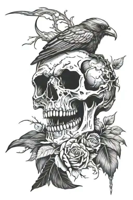 Skull And Crow