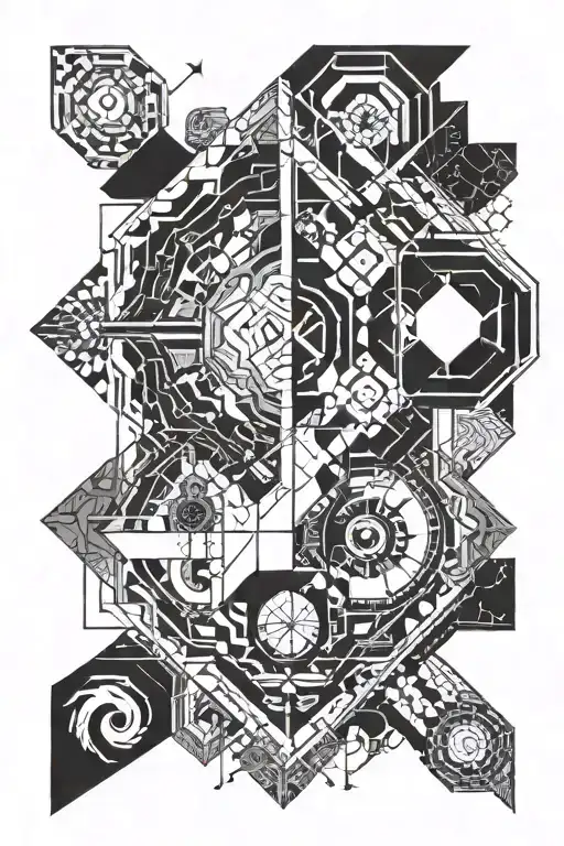 Create A Geometric Tattoo Design Inspired By Isaac Asimov's 'Foundation' Series