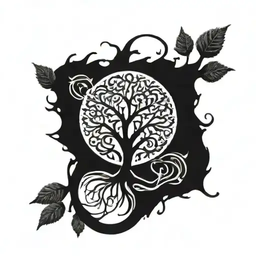 A Tree Of Life Intertwined With A Dna Strand