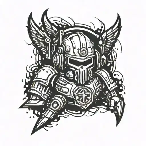 Combine Elements Of A Space Marine With A Traditional Military Badge Design