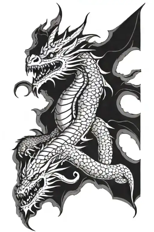 Dragon With Skulls