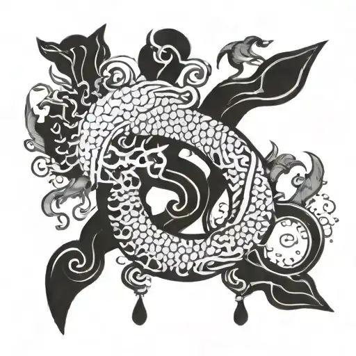 A Japanese-inspired Letters Bbc With Something Related To Water Element Japanese Design