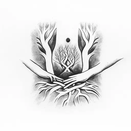 Forest With Roots For Each Finger