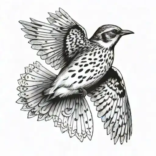 Small Eurasian Skylark During Flight With No Background