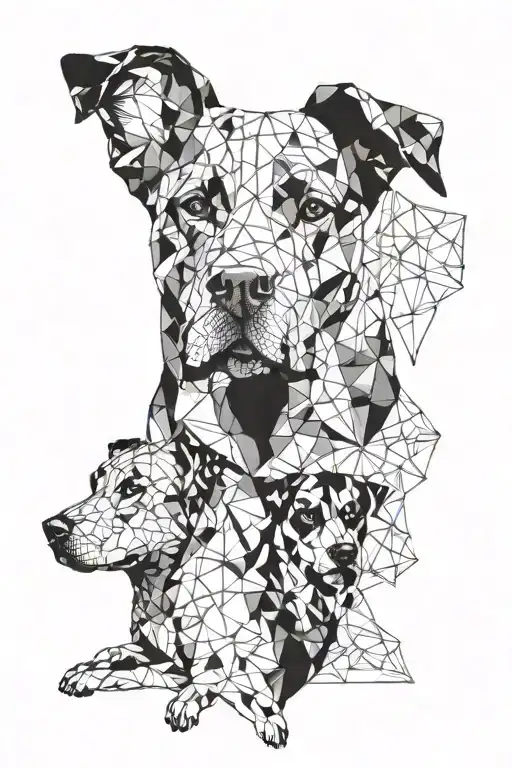 A Geometric Design Incorporating Different Dog Breeds