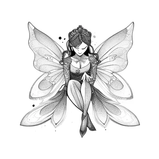 Fairy Full Body Outline