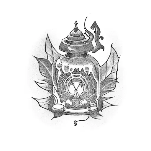 Witchy Potion Bottle With Lilacs