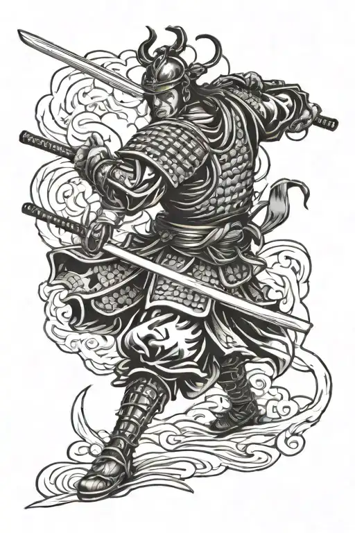 Samurai Warrior Battling