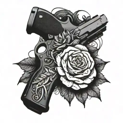 Gun Holster Made Of Rose Thorns With Revolver Inside