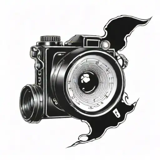 A Camera Lens Morphing Into The Word 'Curiosity' In Greek Script