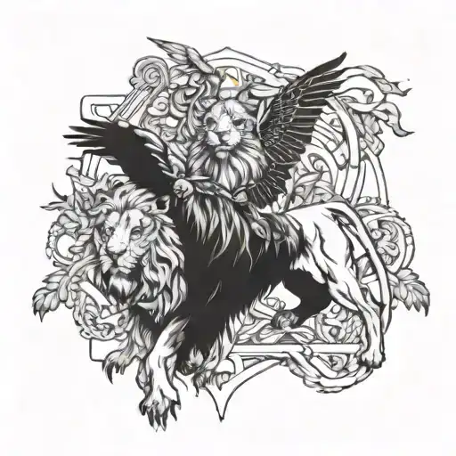 Combine A Monarch Butterfly And A Lion In A Fierce Battle Scene