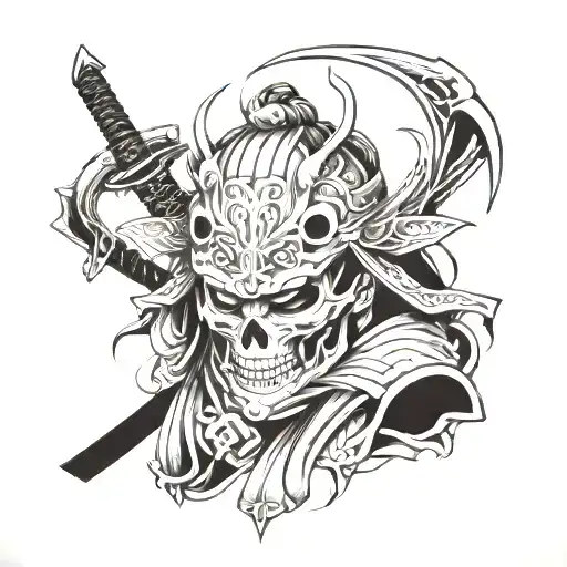 Samurai And Skull