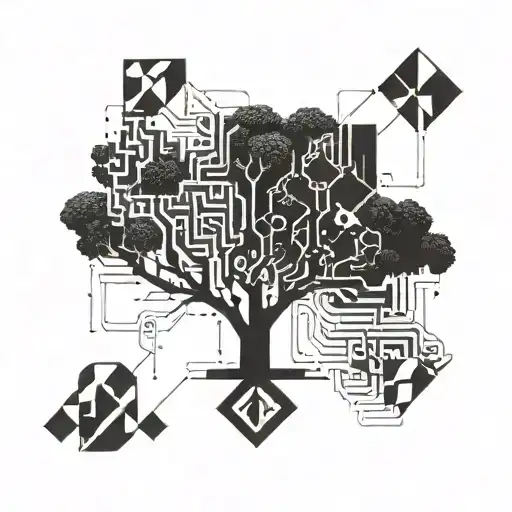 A Geometric Tree Growing Out Of A Computer Chip