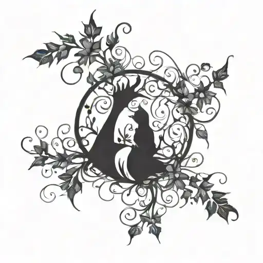 Circle With Vines Draping Around And A Bit Over It