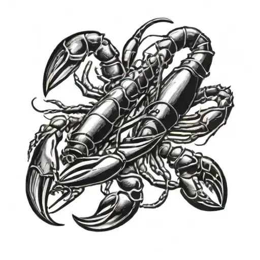 Ying Yang Symbol Of Two Lobsters