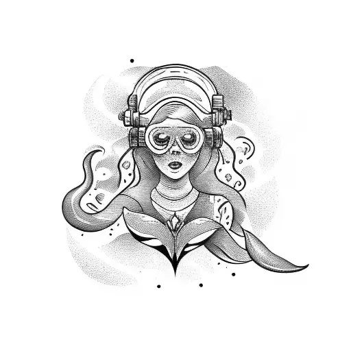 Mermaid With Diver Helmet