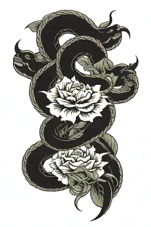 Snake Arm Sleeve Tattoo No Flowers Growing