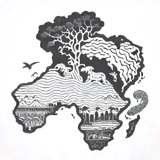 African Continent Shape