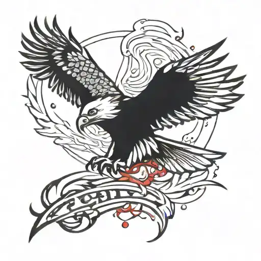 Eagle Forearm With Red And Blue Sparks Flying