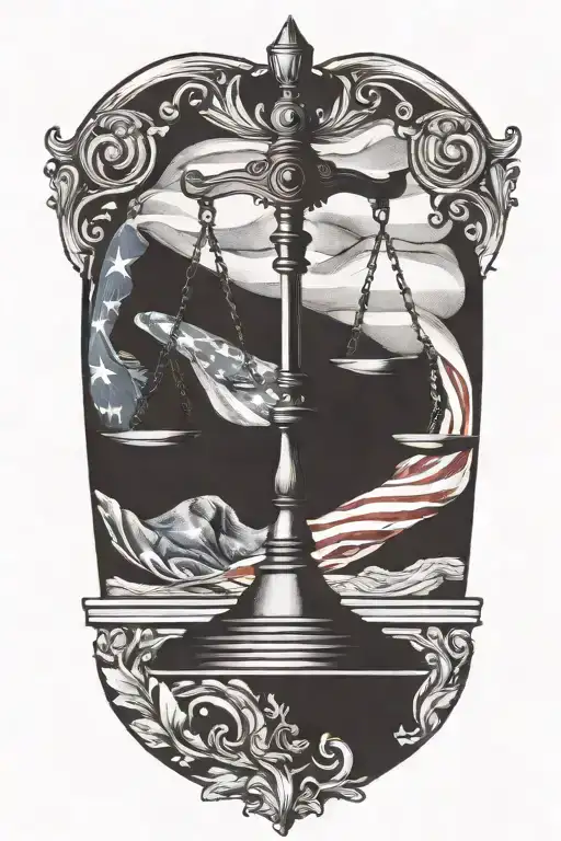 Libra With American Flag