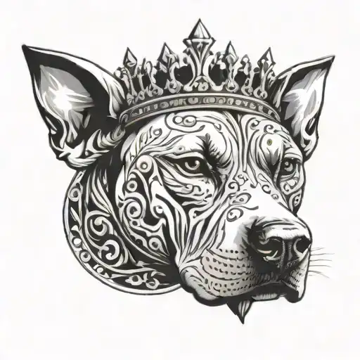 A Majestic Dogo Argentino Standing Proudly With A Crown On Its Head