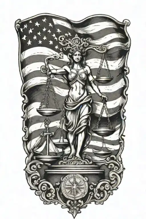 Libra With American Flag