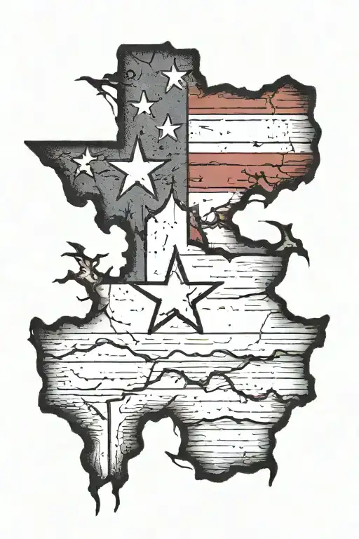 Ripped Texas Flag