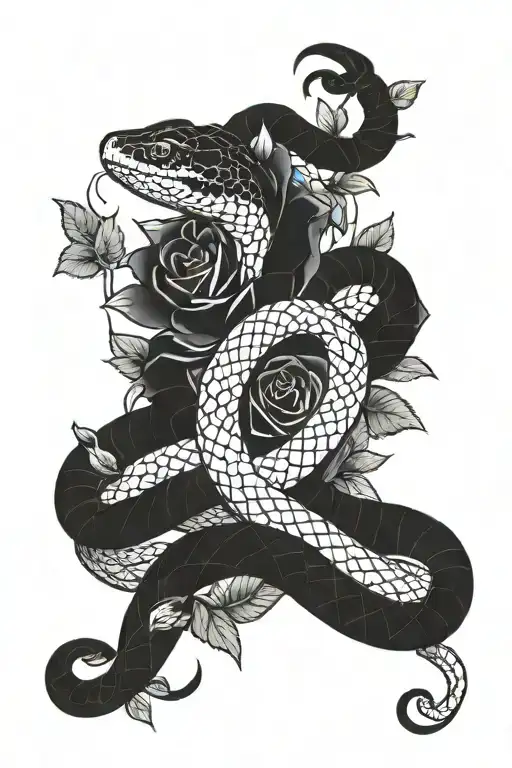 Snake And Roses