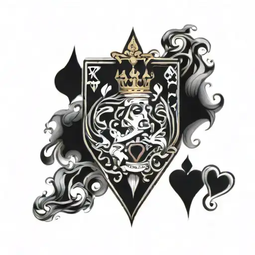 King Of Hearts Playing Card With Hearts Of Flames