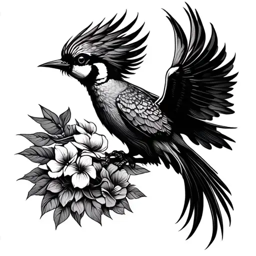 Female Quetzal Bird Flying