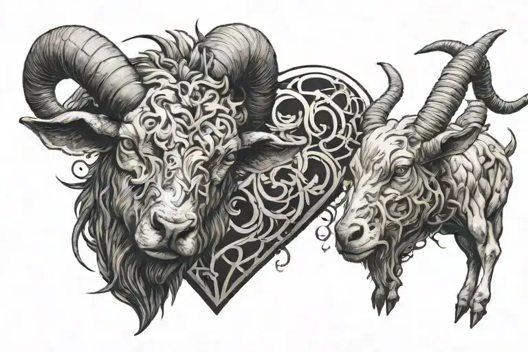 Bull Head And Goat Head Ramming A Heart Till It Explodes