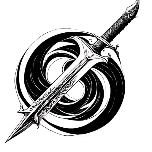 Circle Surrounding Sword Intertwined