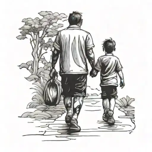 Father And Son Walking