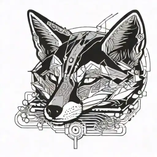 A Sleeping Fox Nestled In A Bed Of Electronic Circuitry