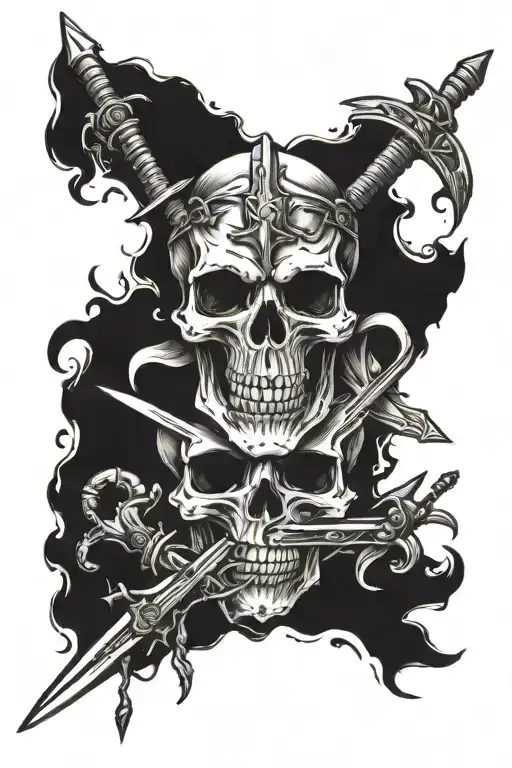 Roman Legion Memento Mori Skull And Swords