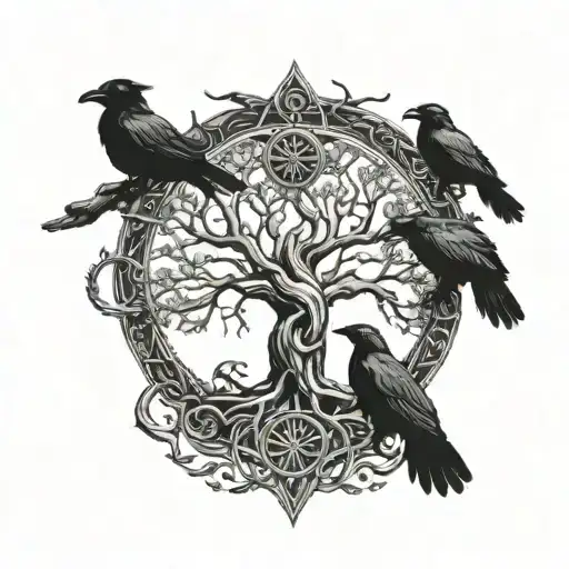 Yggdrasil With Ravens