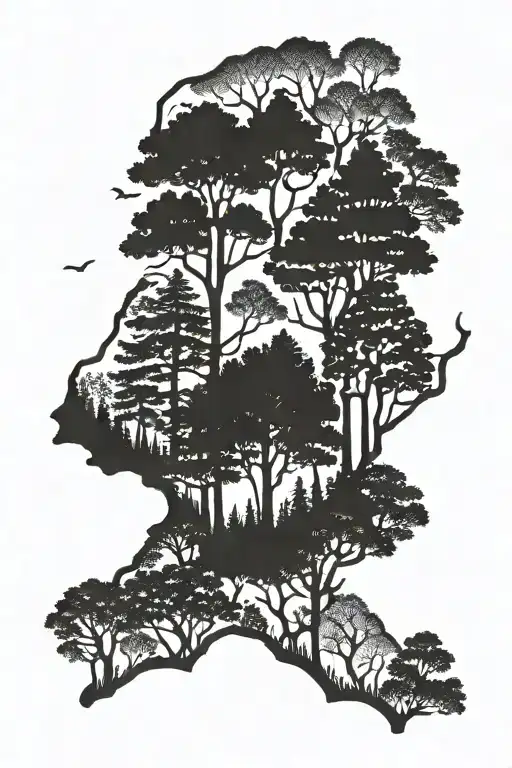 Wisconsin Outline With Trees And Nature