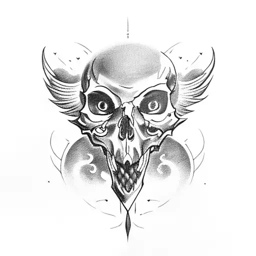 Griffin Holding Skull