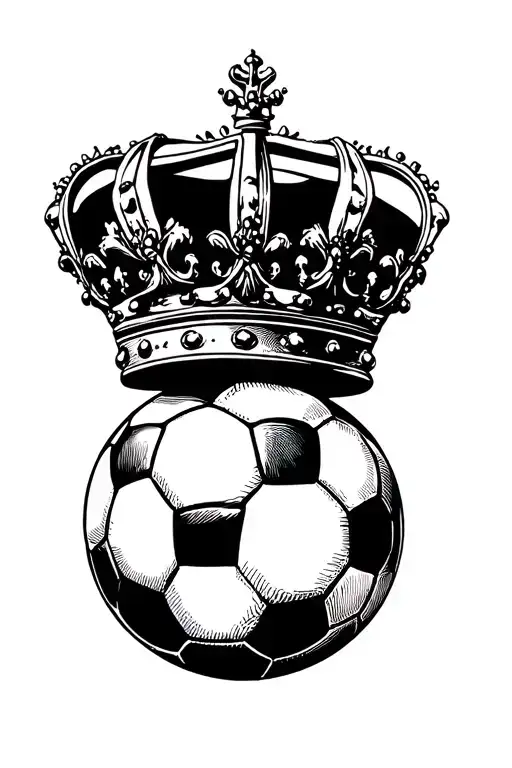 Soccer Ball With A Queen's Crown On Top
