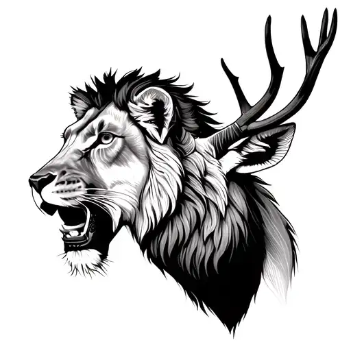 Lion Eating Antilope