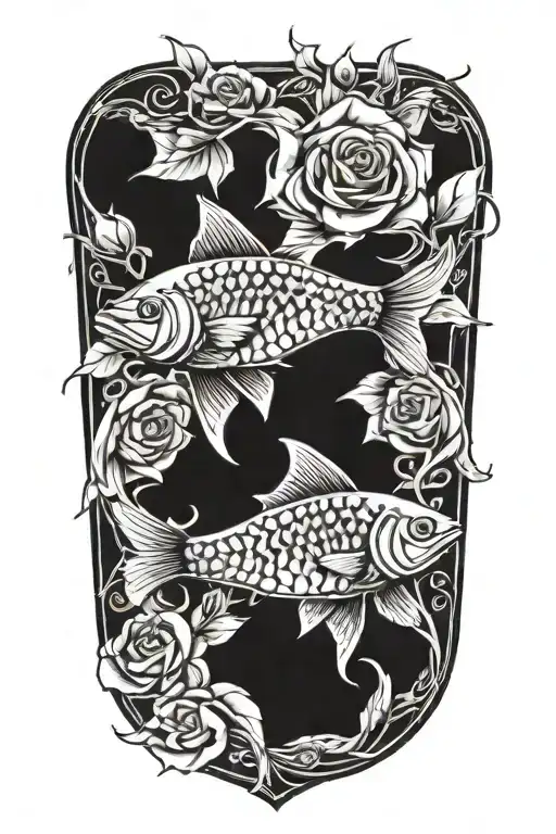 Two Pisces Rose Intertwined Within