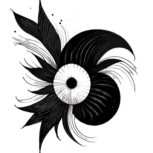 Dark Trippy Abstract Lineart