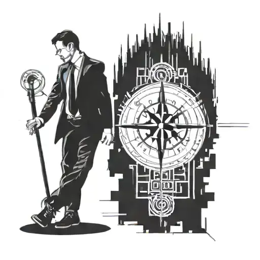 A Sales Manager Symbolized By A Compass Guiding A Traveler Through A Maze Of Hanging Out Spots